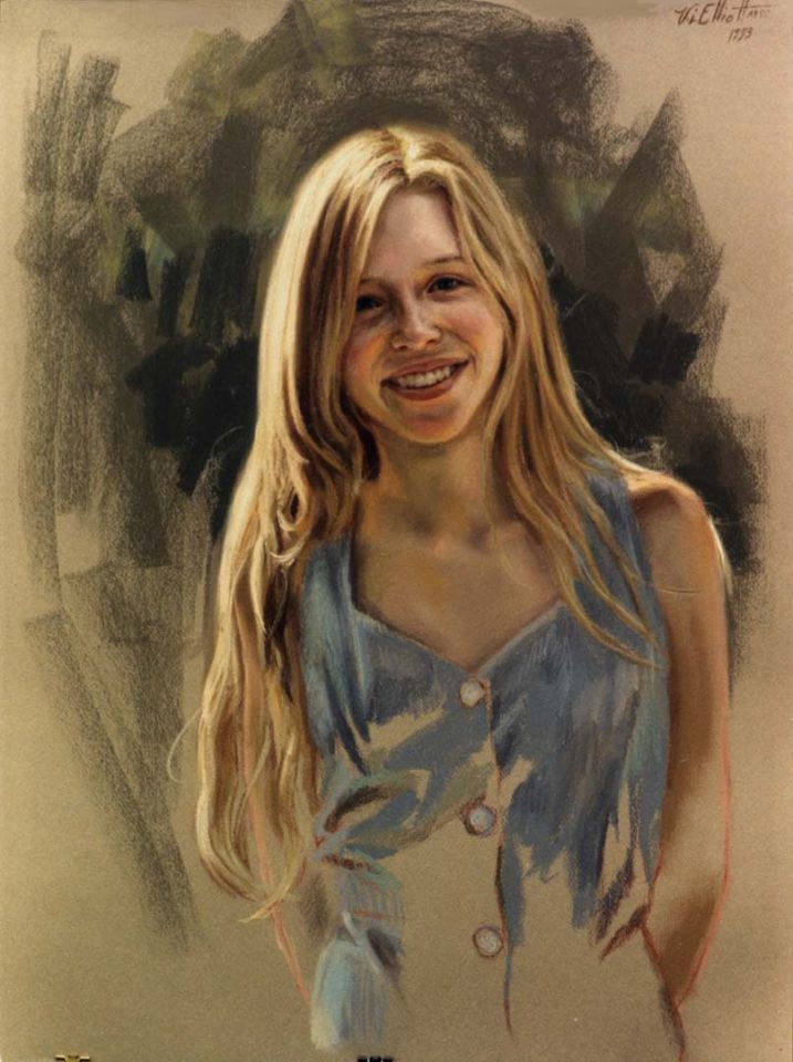Pastel Portrait of Roxane Schlumberger