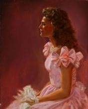 Young woman portrait in oils by Virgil Elliott
